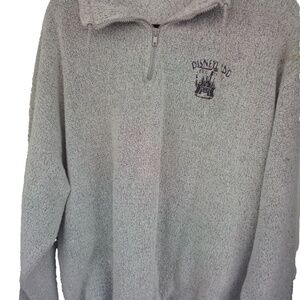Disneyland Original Disneyland 1955 Mens XL Fleece 1/4 Zip Sweater 100% Cotton